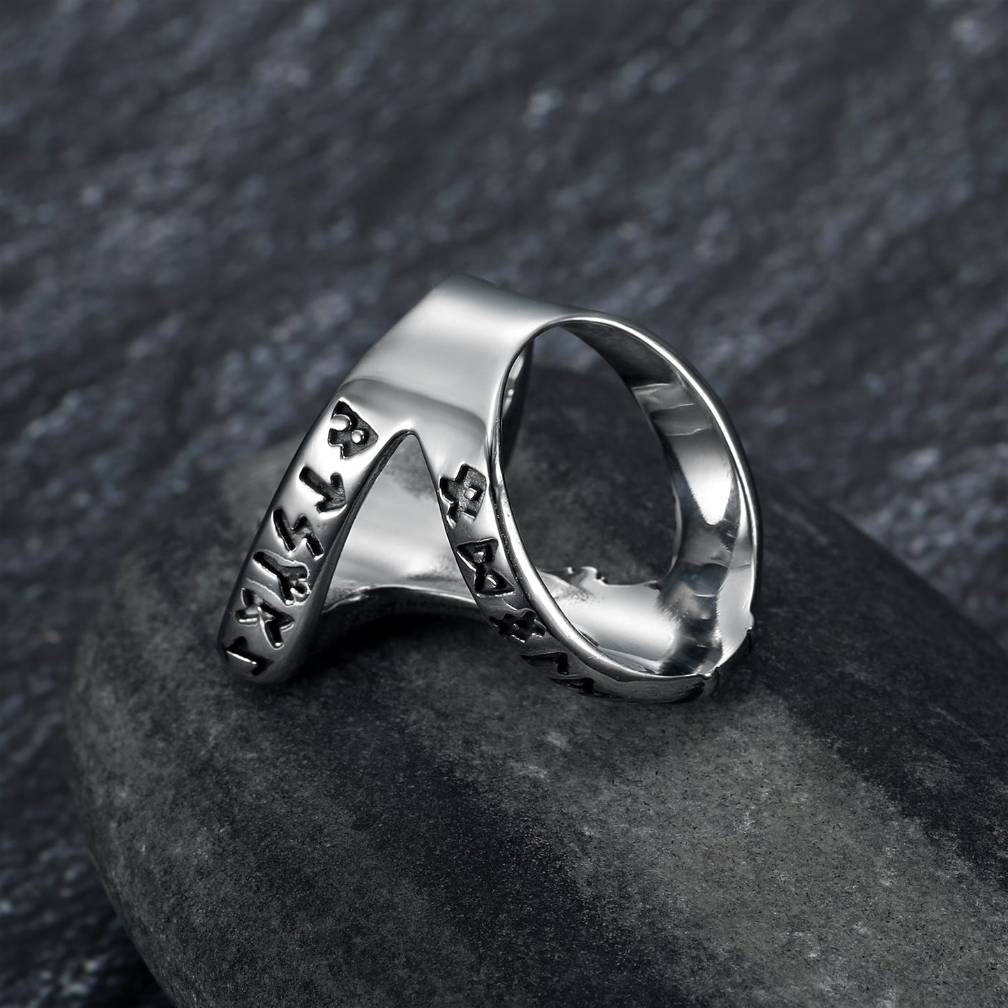 Nordic Pride Handcrafted Stainless Steel Open Thor's Gavel Ring