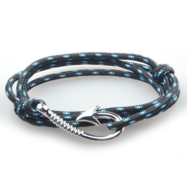 Pacific Nautical Carolina Patterned Hook Bracelet (Silver)