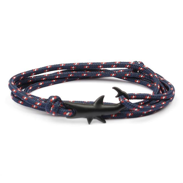 Pacific Nautical Navy Jaws Bracelet (Black)