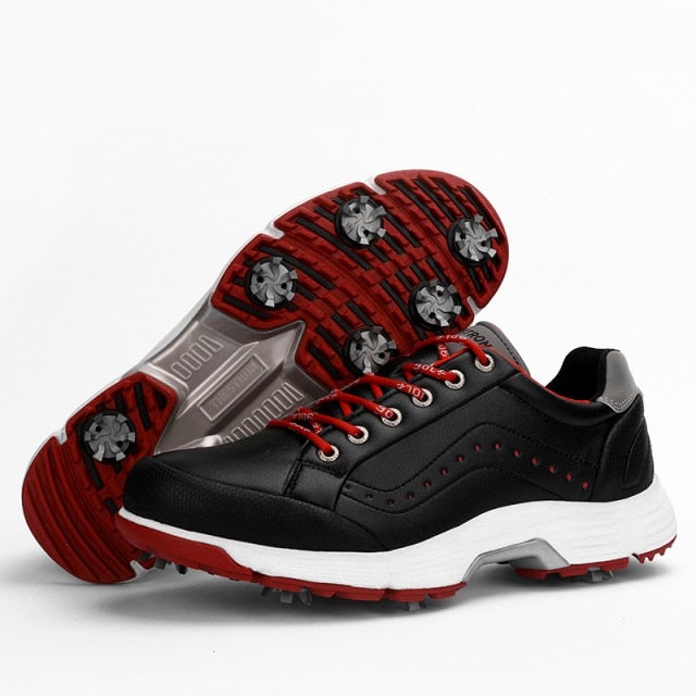 Golf Paradise Spiked Black and Red Pro Shoes